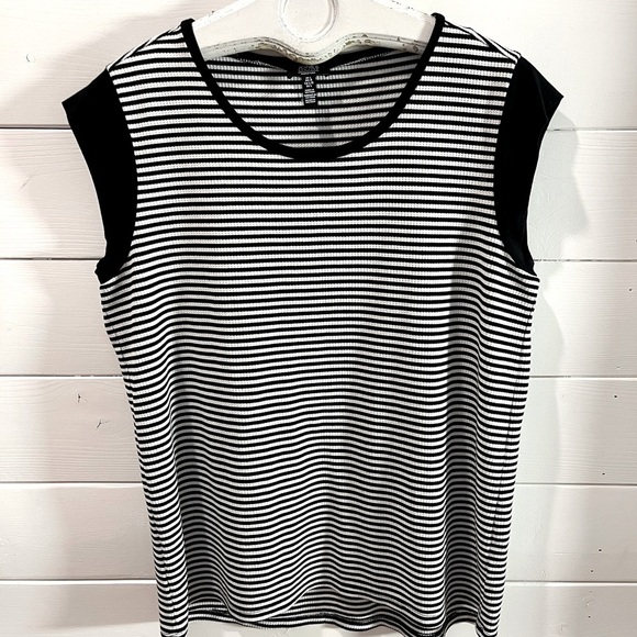 🖤 JONES NEW YORK – Striped Sleeveless Top – Size L - Picture 1 of 7